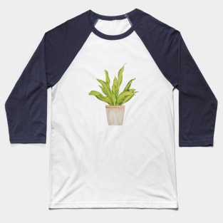 green indoor plant in brown pot watercolor 2 Baseball T-Shirt